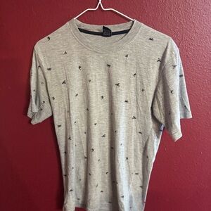 Stylish Gray Patterned Men's Short Sleeve Tee